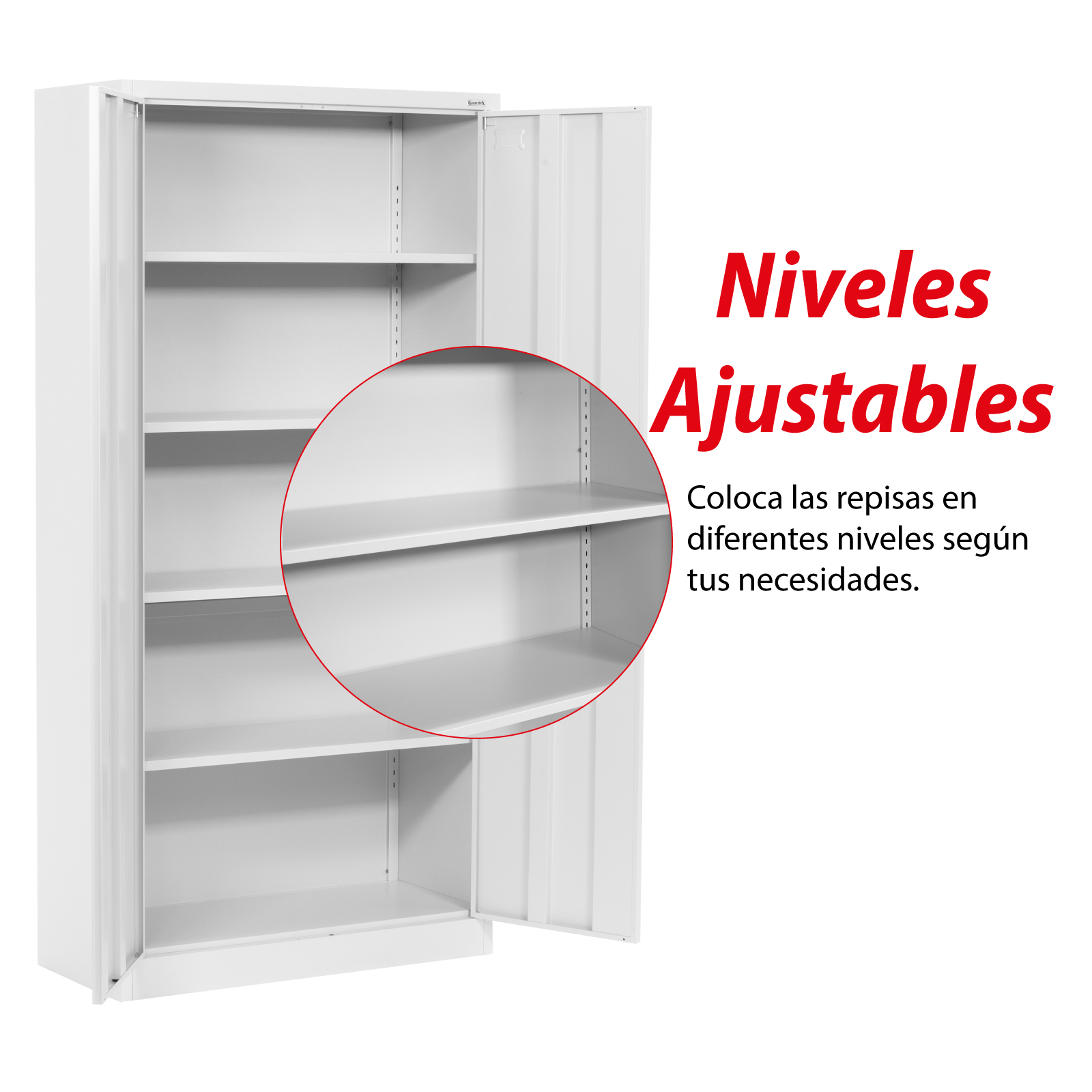 Estante de Almacenamiento Guardex con 4 Repisas Ajustables, Armario Organizador de Acero 185 cm 