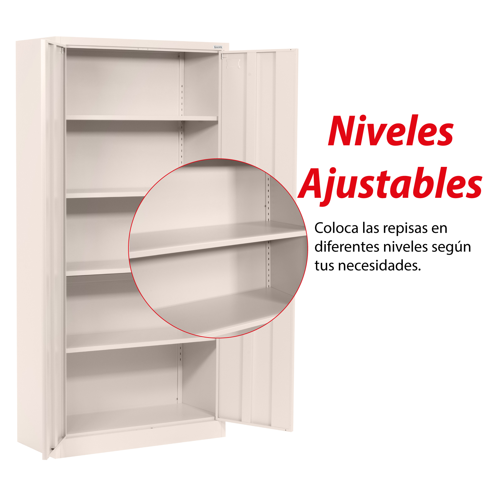 Estante de Almacenamiento Guardex con 4 Repisas Ajustables, Armario Organizador de Acero 185 cm 