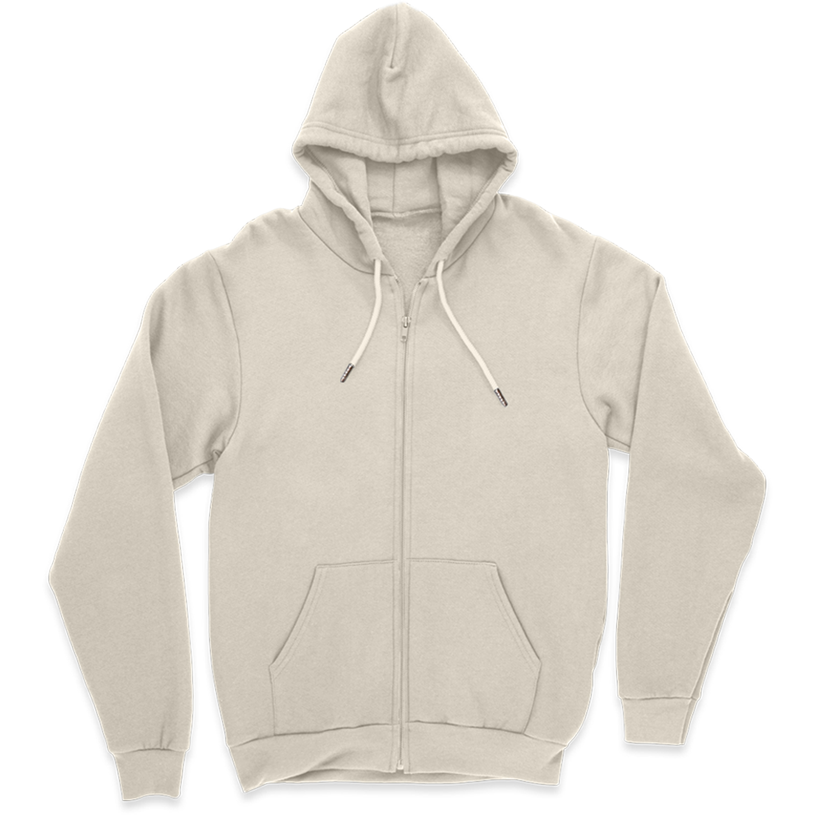 Sudadera Hoodie Hueso con Cierre, Capucha y Cangurera, Calientita, Casual, Abrigo, Chamarra