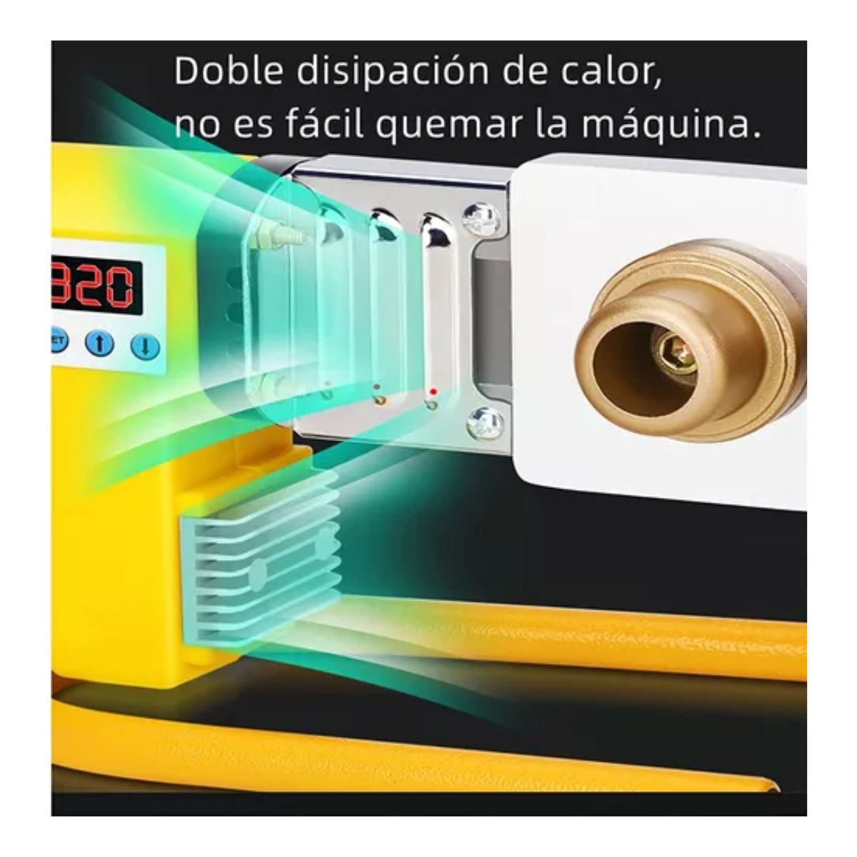 Kit Termofusor Pantalla Digital Con 6 dados Y Tijeras 1000w Amarilla