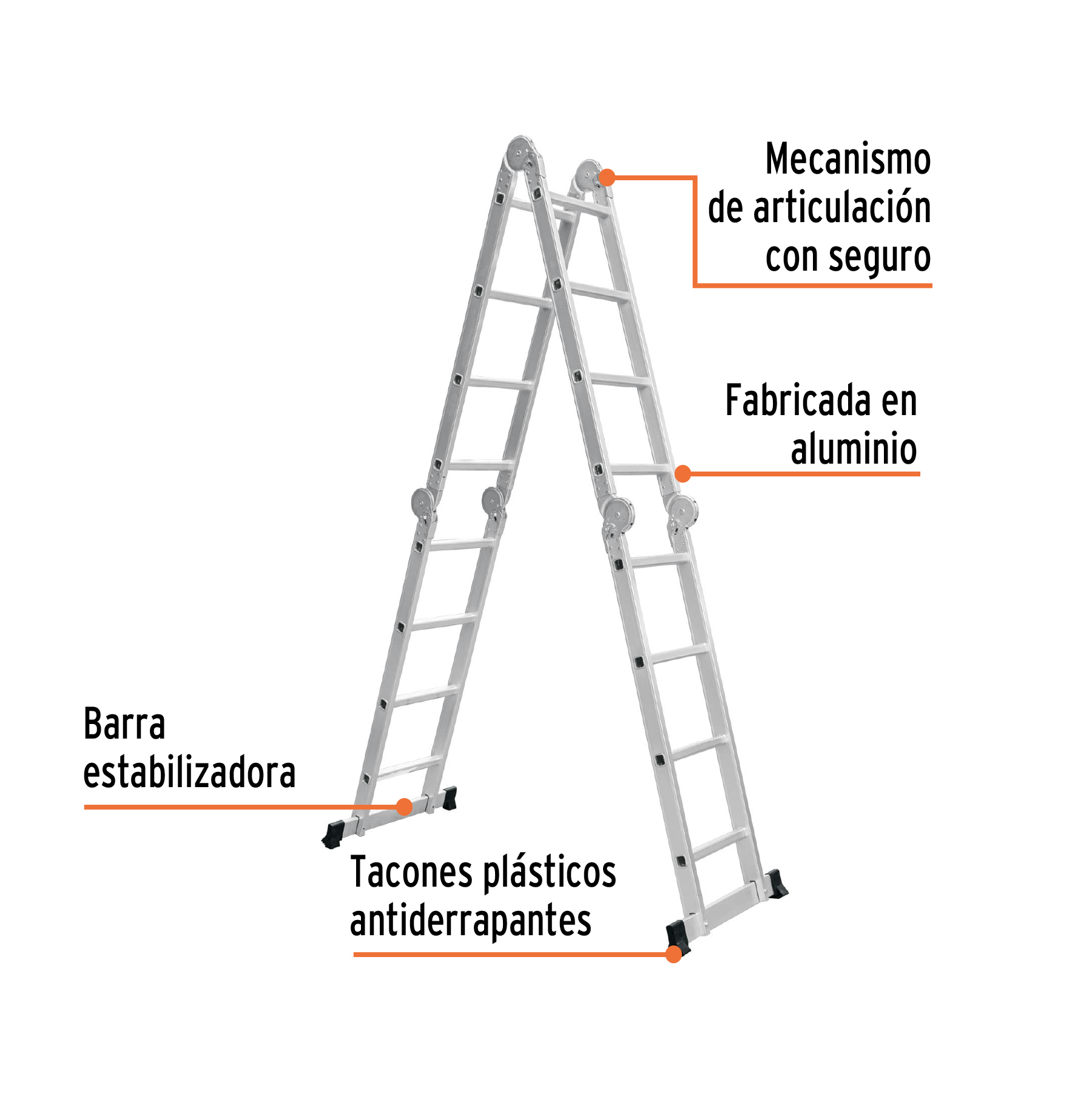 ESCALERA MULTI-POSICIÓN 16 PELDAÑOS, TIPO I, TRUPER 101906