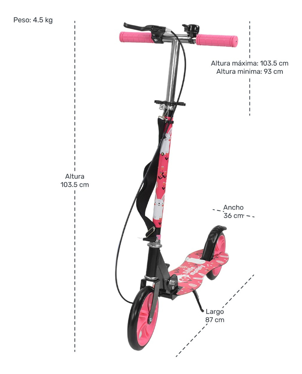 Scooter Plegable Freno V Brake Y De Pie