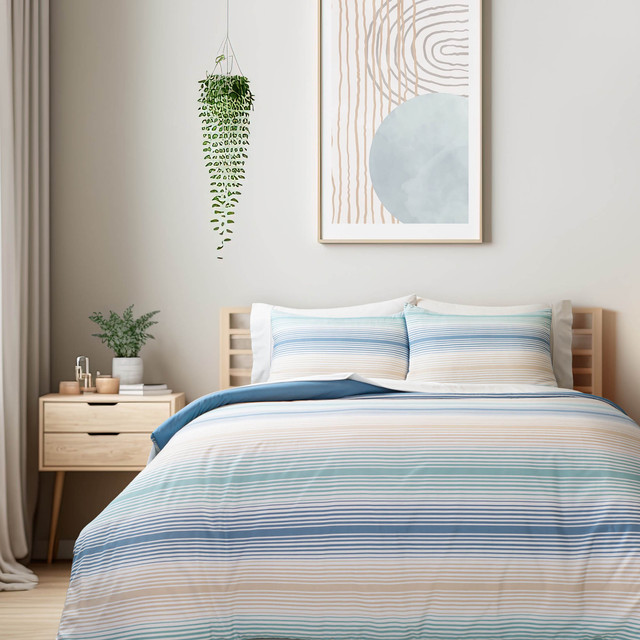 Juego de edredón Matrimonial / Queen Size Aldo By Kaltex Home | Azul claro