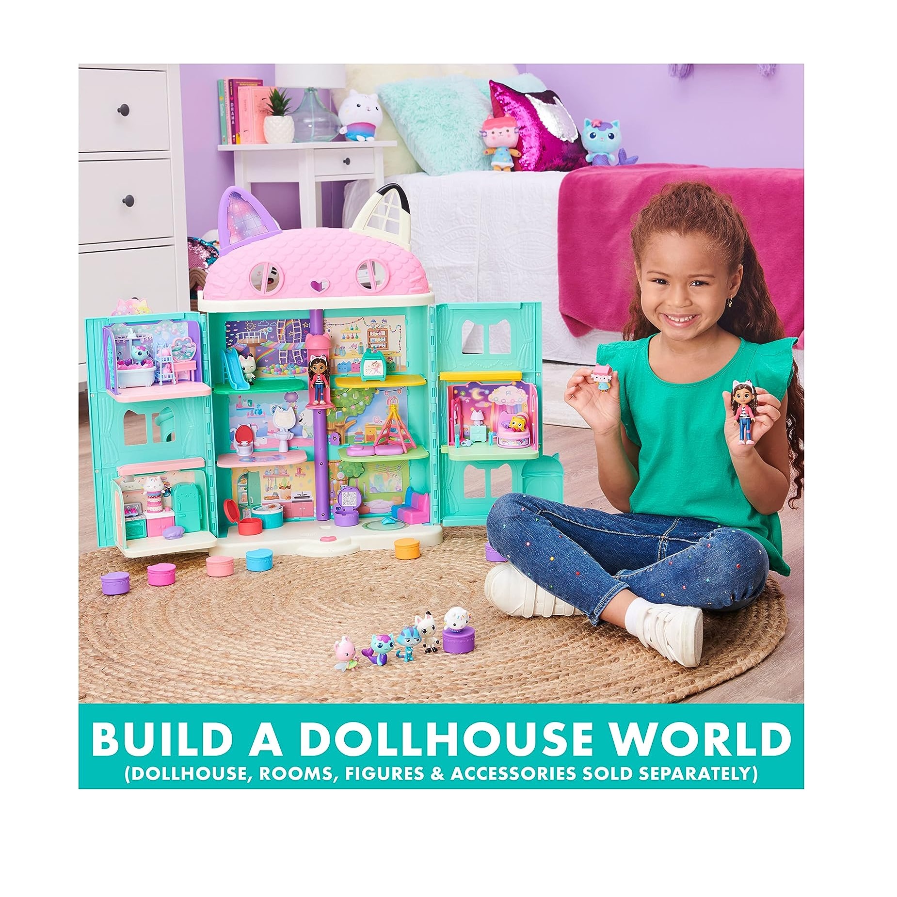 CONJUNTO DE FIGURA DELUX LA CASA DE MUÑECAS DE GABBY.