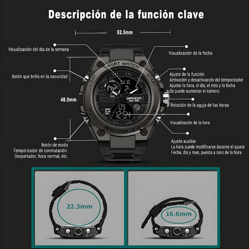Reloj De Pulsera Táctico Militar Impermeable Para Hombre