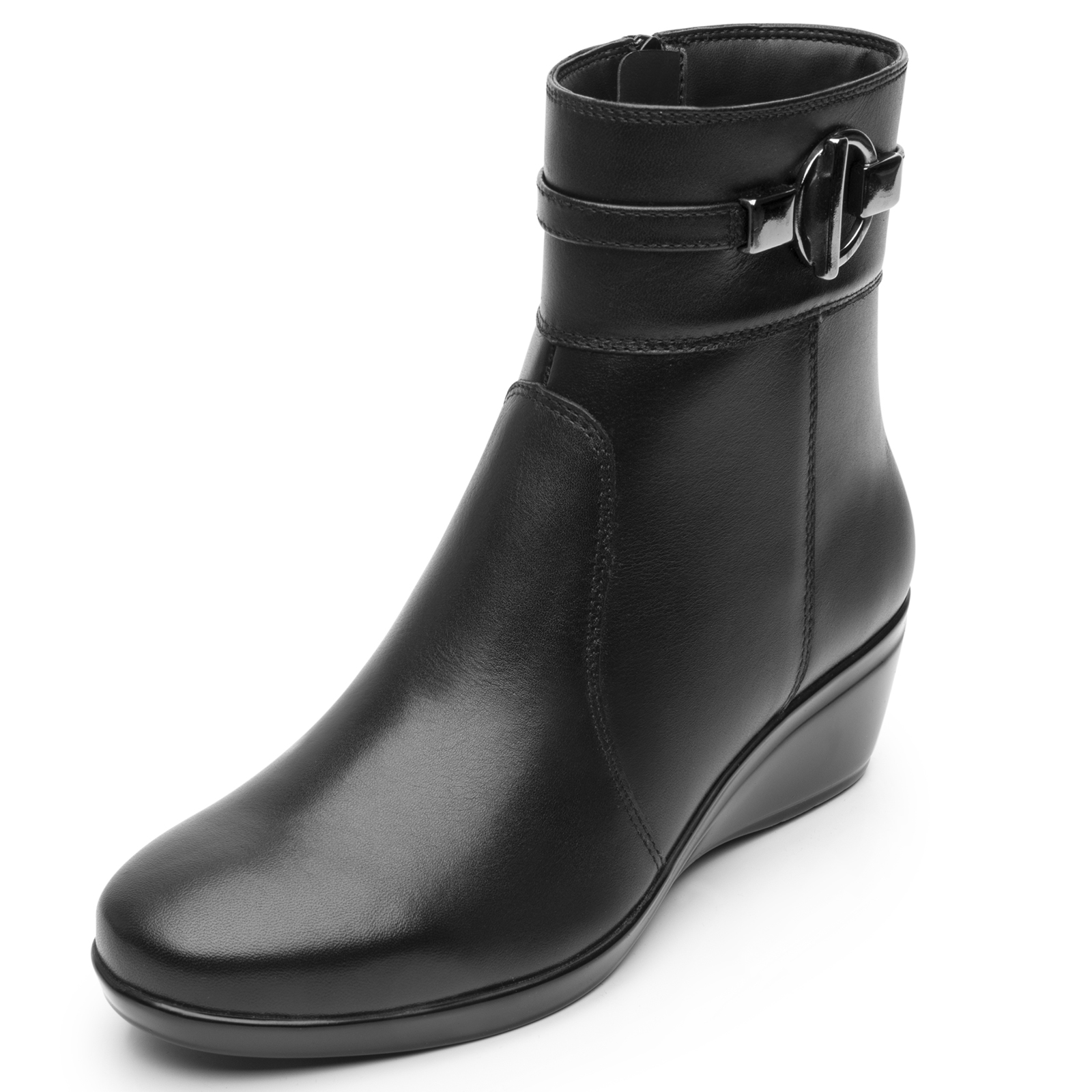 Botin Negro Flexi Mujer Piel 45232 Confort Hebilla Superior