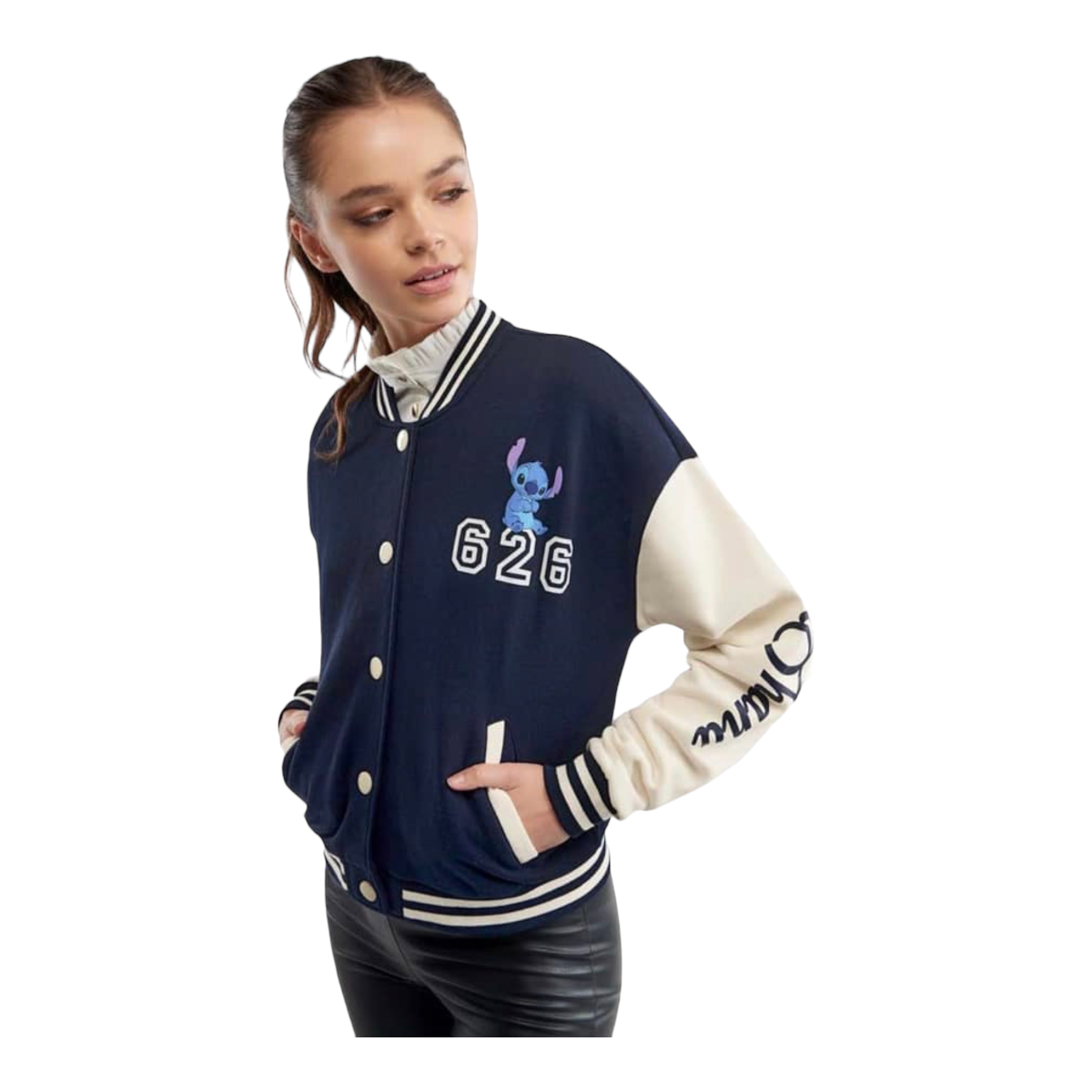 Chamarra Cazadora Universidad Diseño Stitch Disney Original