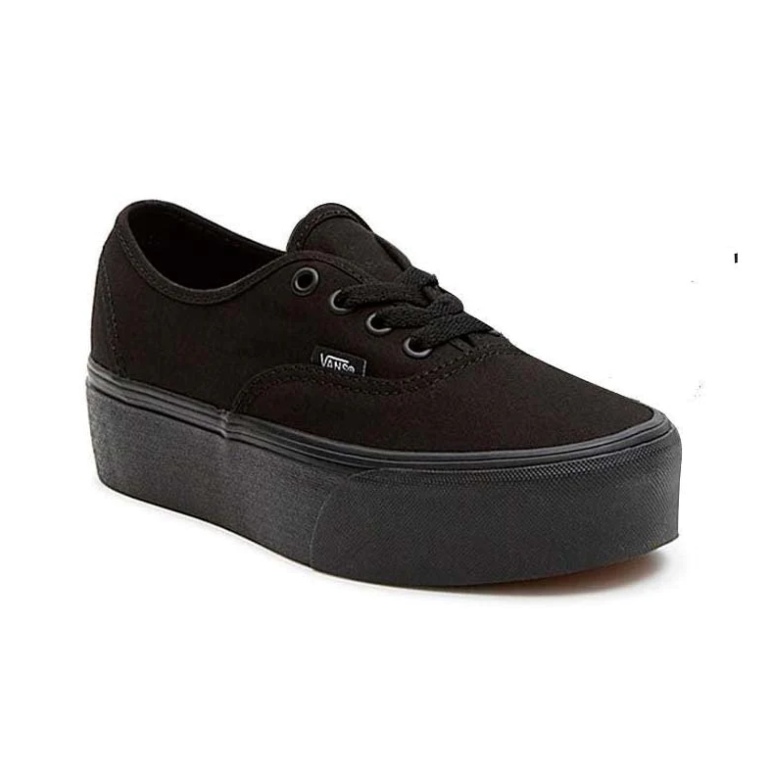 Vans negros store con plataforma