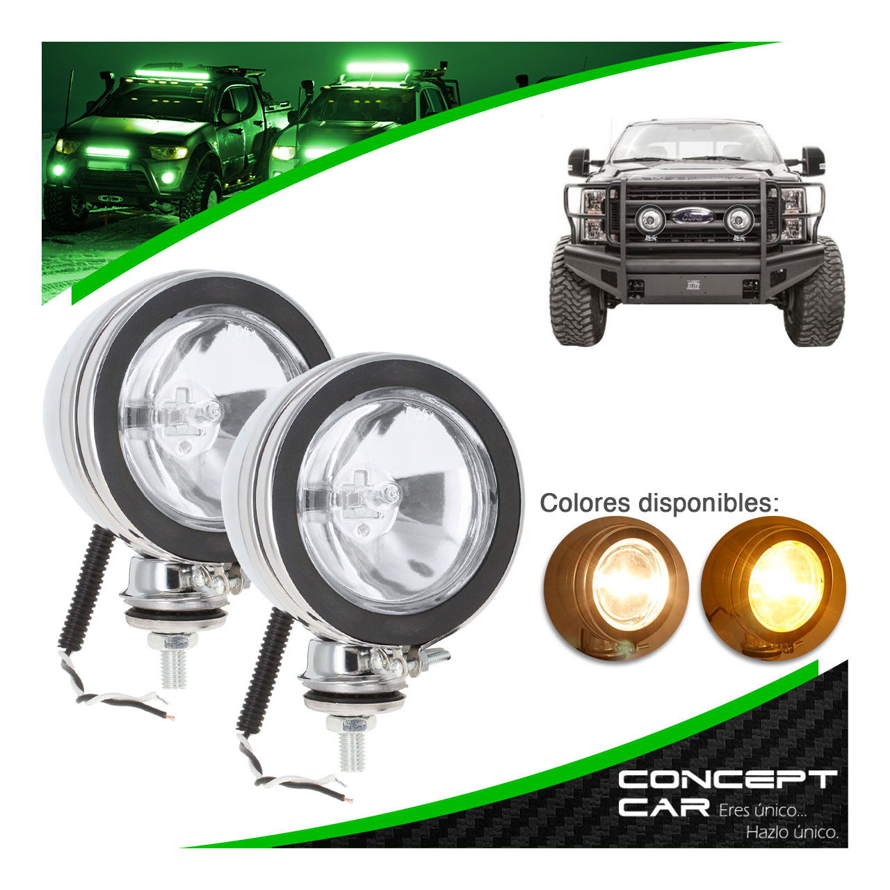 Par Faro Halogeno Redondo 4x4 Niebla 4 Pulgadas H3 Universal