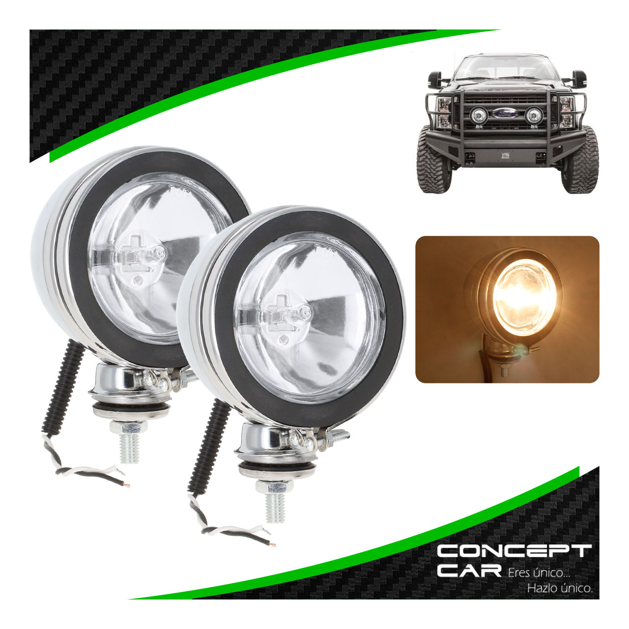 Par Faro Halogeno Redondo 4x4 Niebla 4 Pulgadas H3 Universal