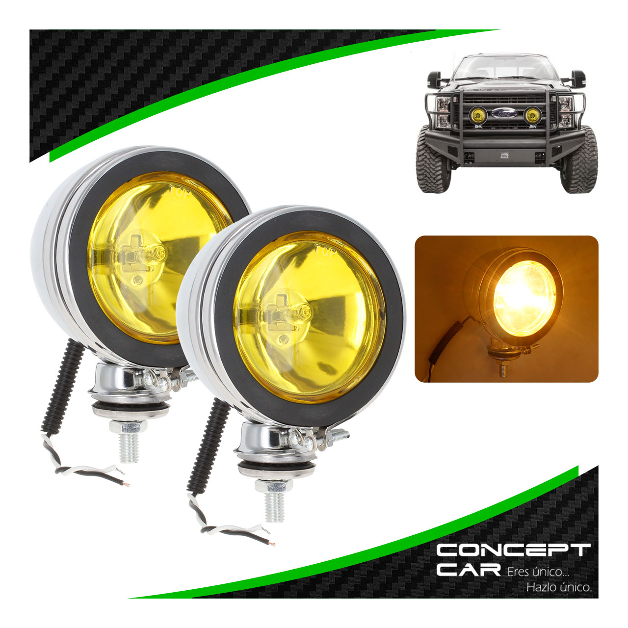 Par Faro Halogeno Redondo 4x4 Niebla 4 Pulgadas H3 Universal