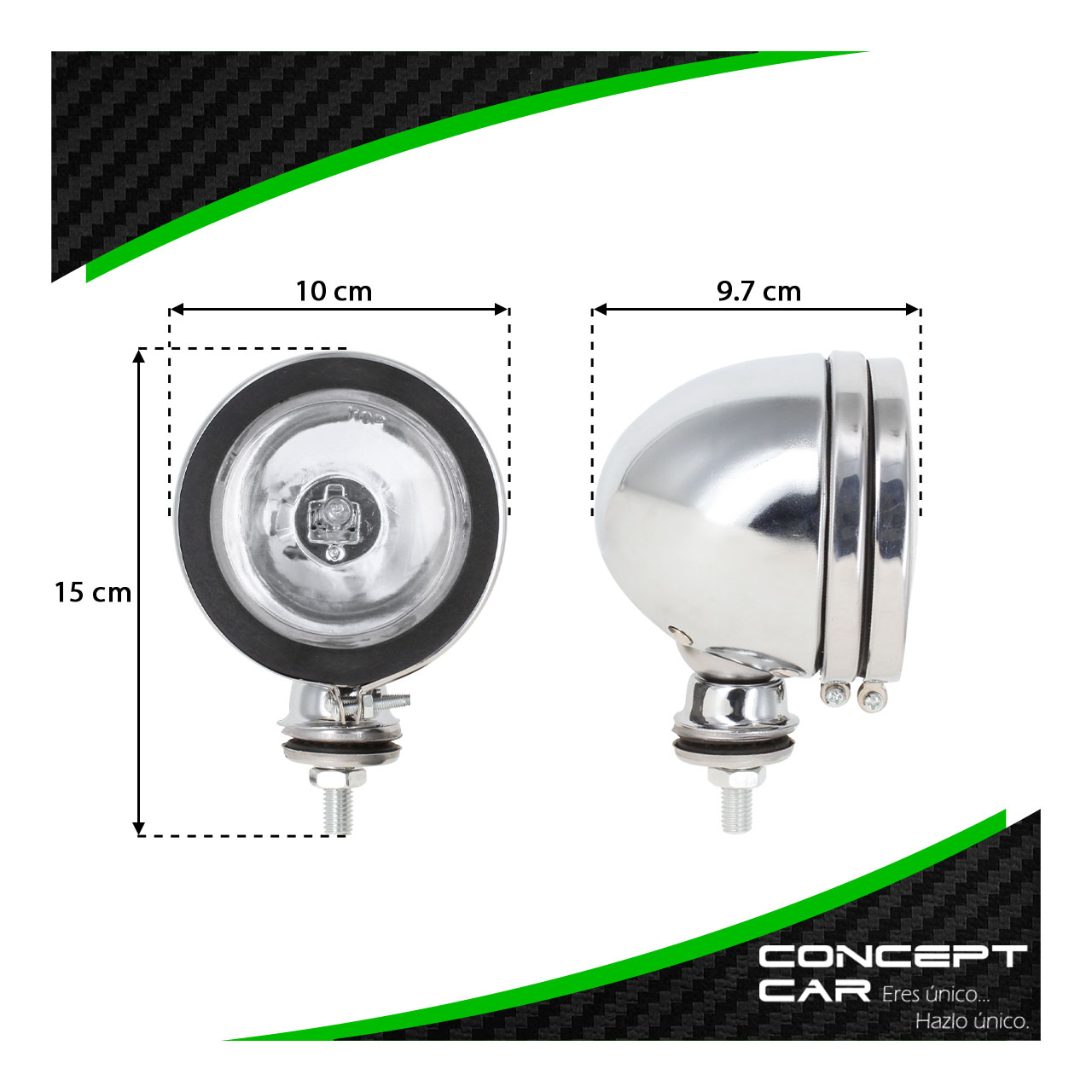 Par Faro Halogeno Redondo 4x4 Niebla 4 Pulgadas H3 Universal