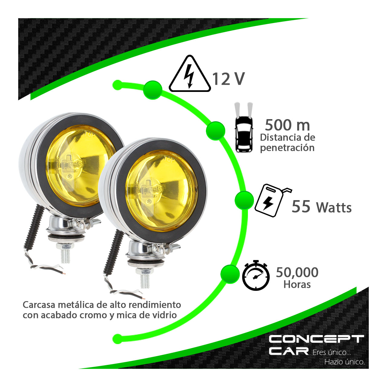 Par Faro Halogeno Redondo 4x4 Niebla 4 Pulgadas H3 Universal