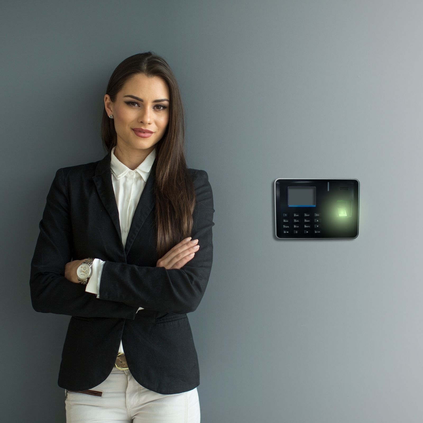 BioNet Reloj checador biométrico serie A más licencia PYME, 25 empleados por huella digital, asistencia de tiempos, máquina para fichar, marcar tarjeta, control de asistencia