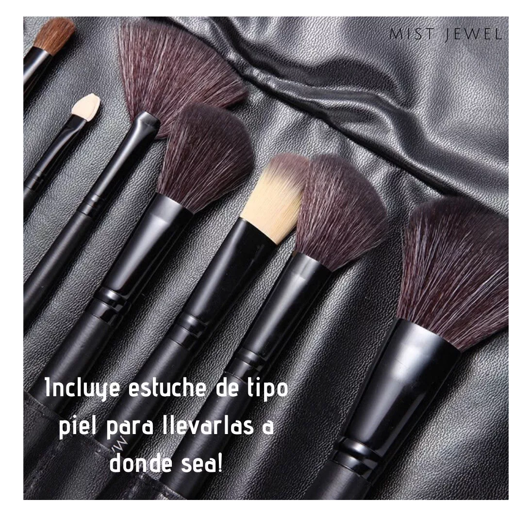 Kit Brochas De Maquillaje Profesional 24 Pcs Negras 