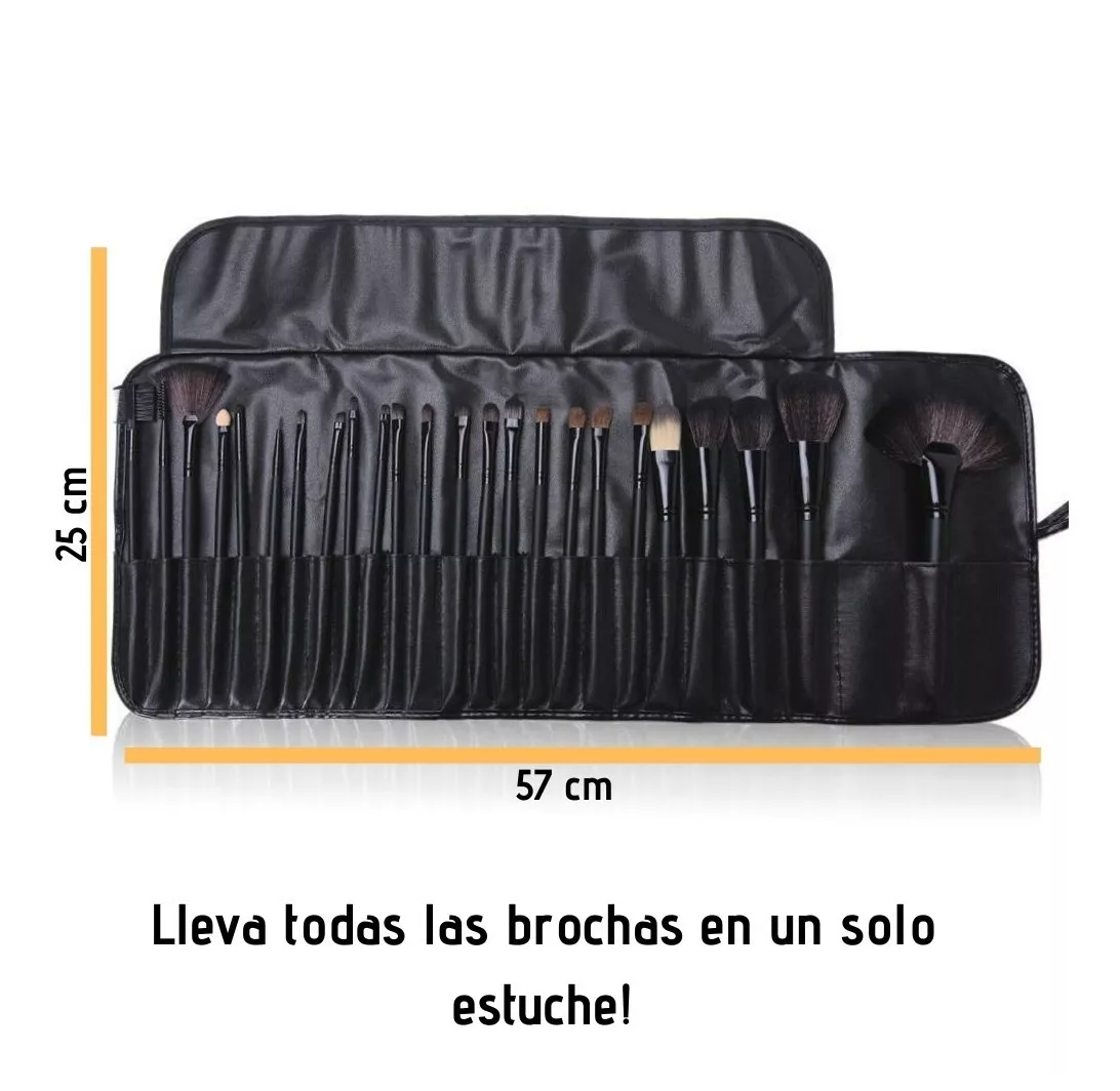 Kit Brochas De Maquillaje Profesional 24 Pcs Negras 