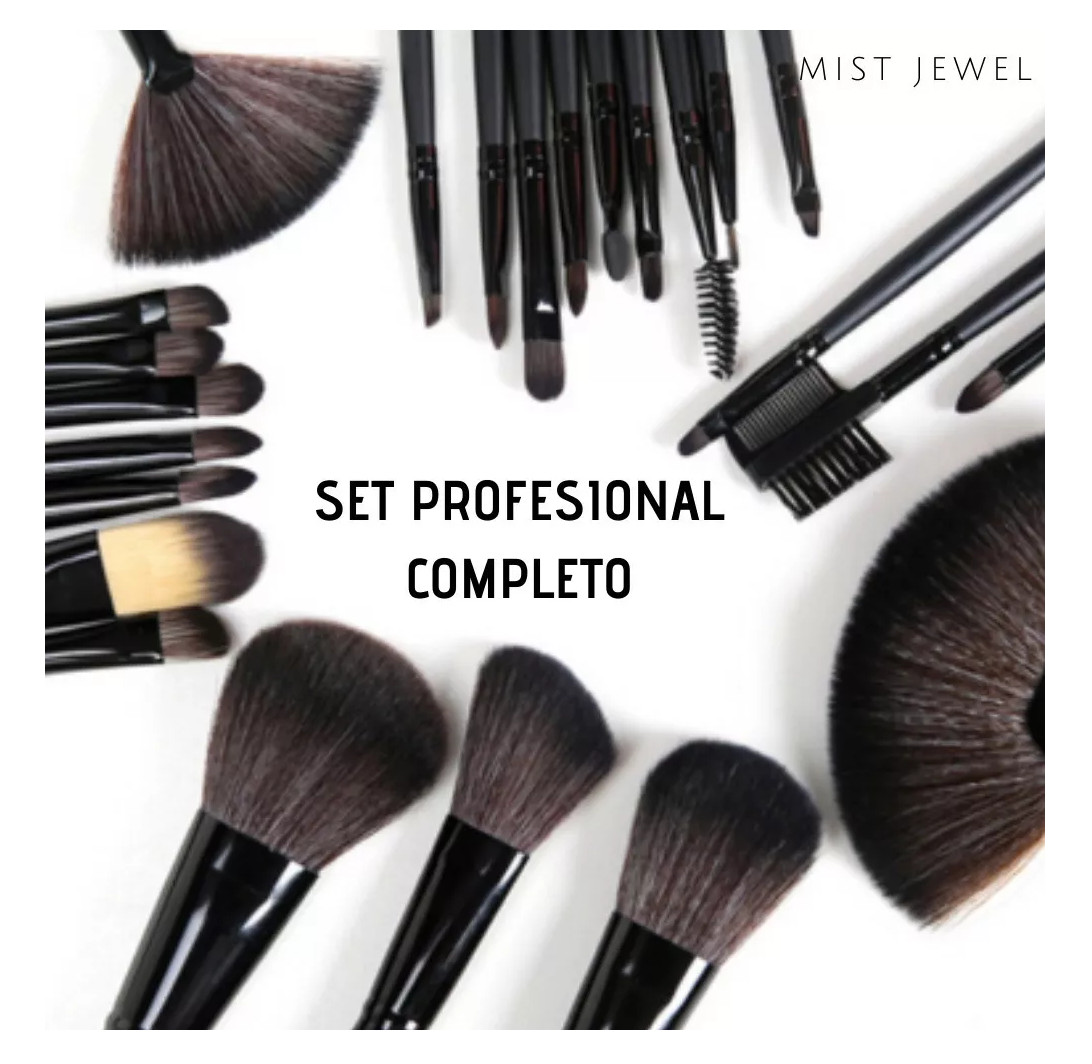 Kit Brochas De Maquillaje Profesional 24 Pcs Negras 