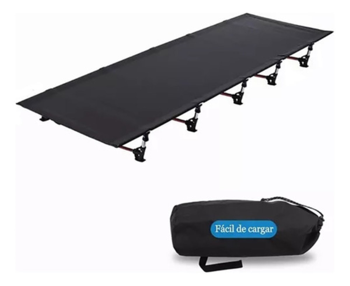 Catre Cama Para Acampar Plegable Ultraligera Portátil, 1.9m Negra