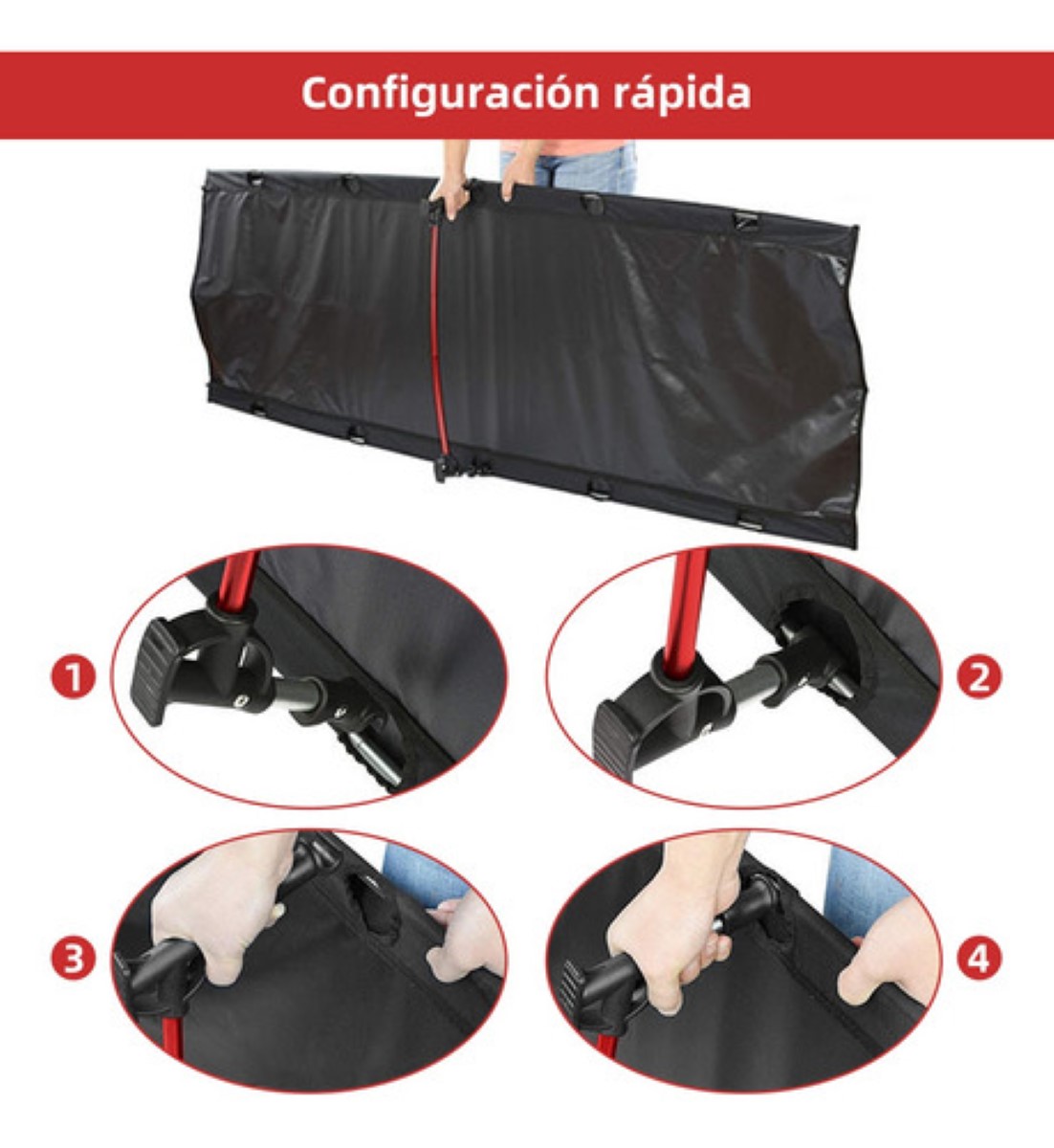 Catre Cama Para Acampar Plegable Ultraligera Portátil, 1.9m Negra