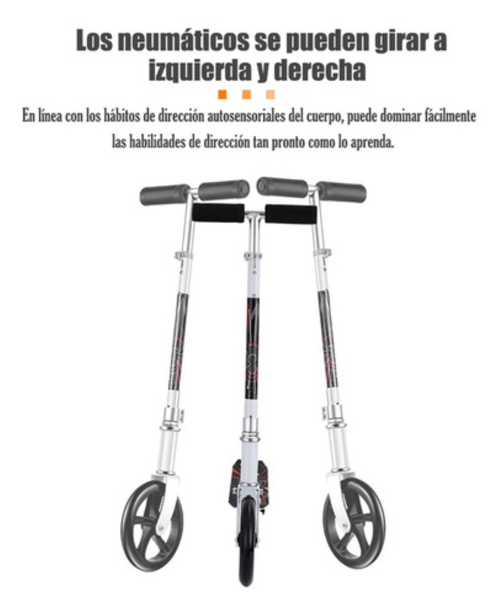 Scooter Patin Plegable Ajustable Para Adulto Blanco