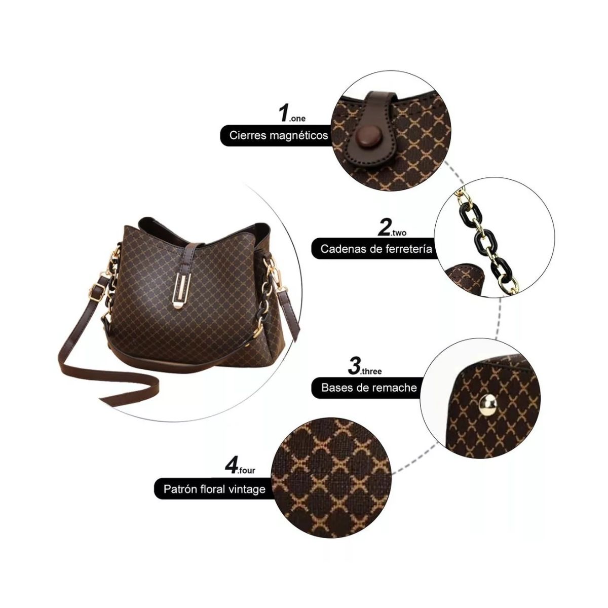 Bolso Para Mujer De Cuero Cafe