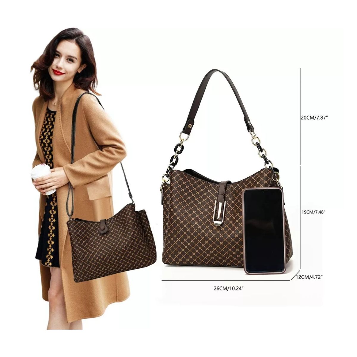 Bolso Para Mujer De Cuero Cafe