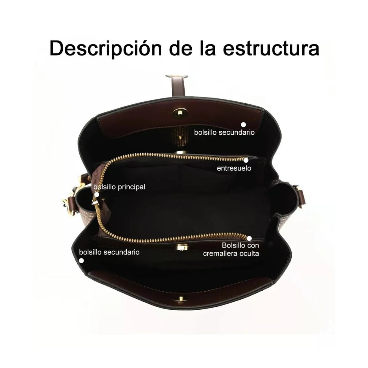 Bolso Para Mujer De Cuero Cafe