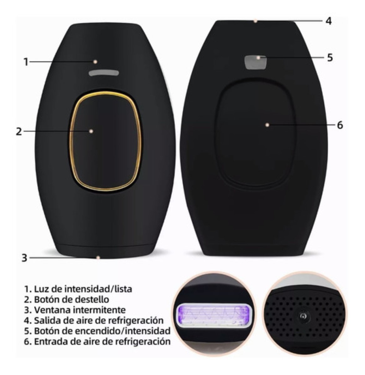 Depiladora Láser De Luz Ipl Permanente Negra