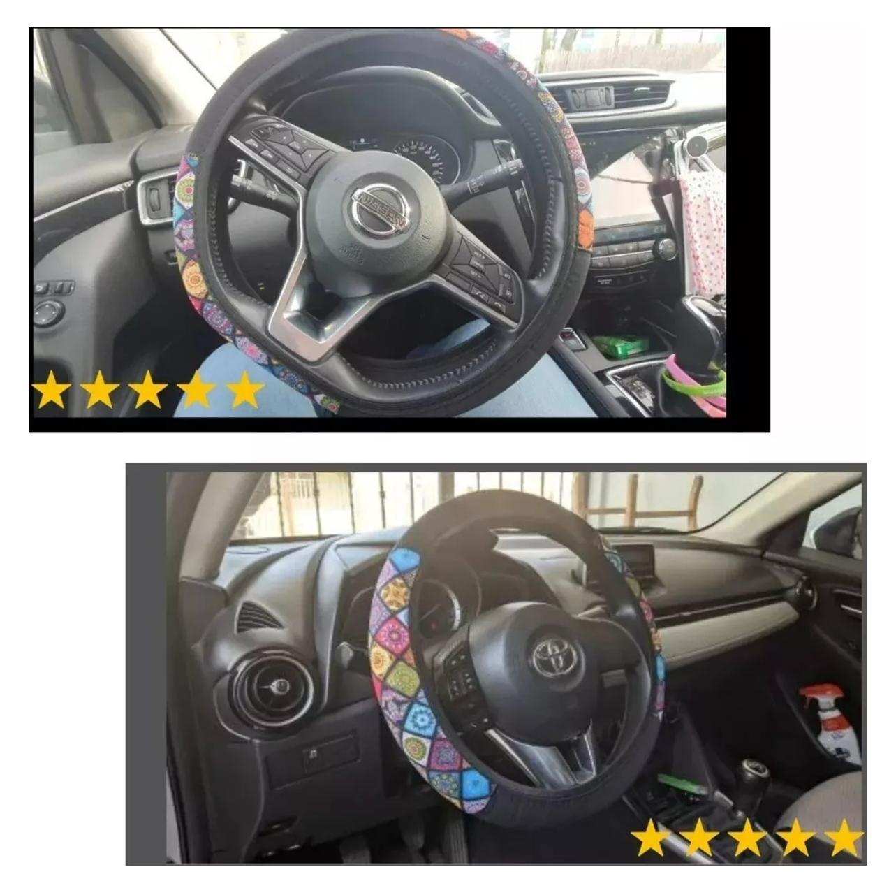 Kit Accesorio de Auto Funda Cubre Volante 3 Piezas