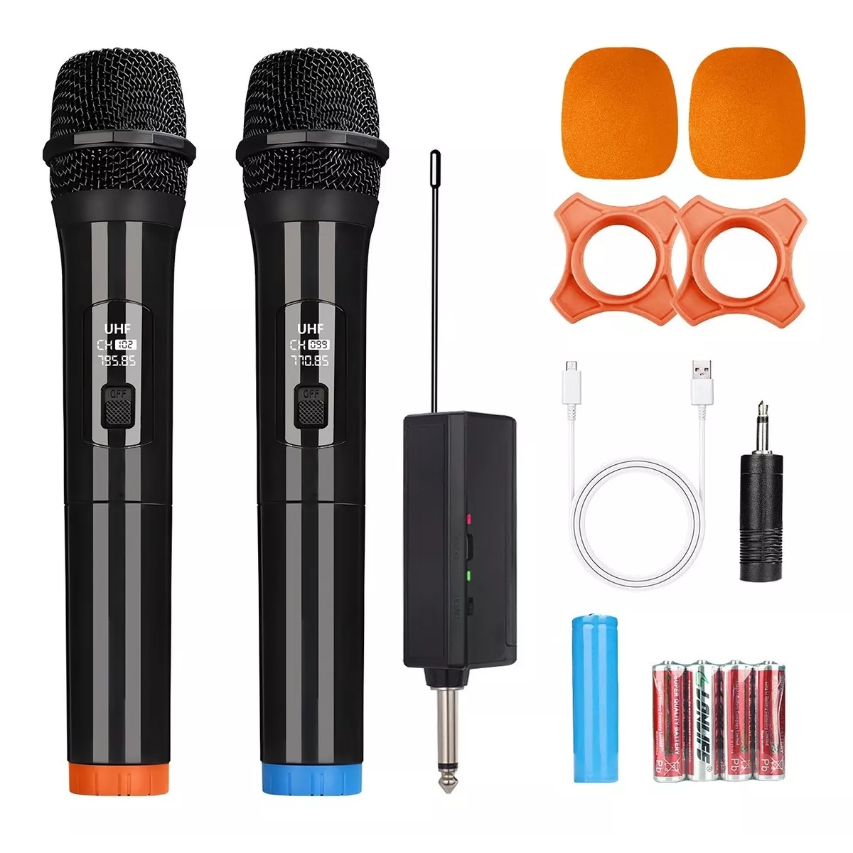 Set Profesional Microfono Inalambrico Karaoke Musicales General 2Pzas