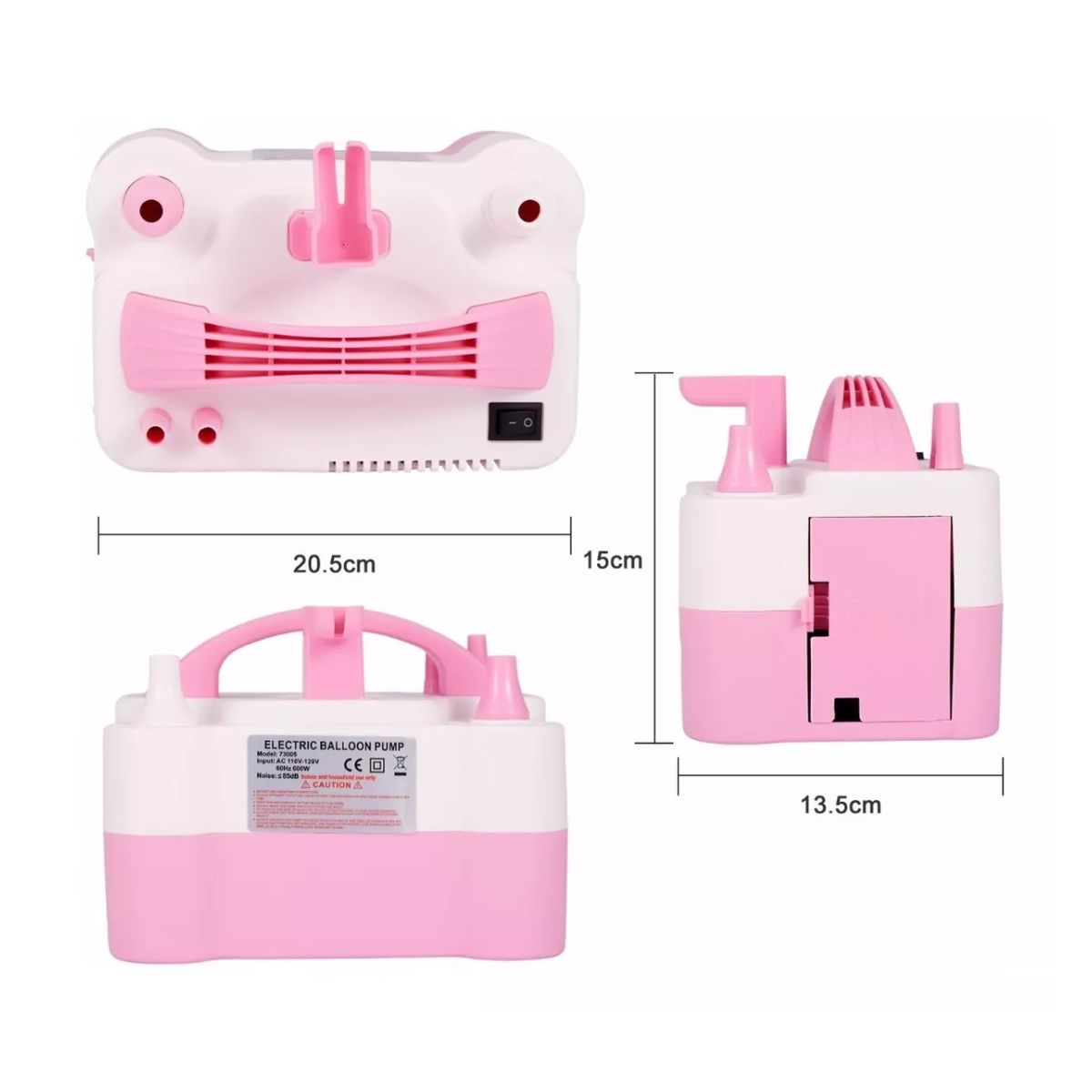 Maquina Para Inflar Globos Electrica Portatil Rosa con blanco 