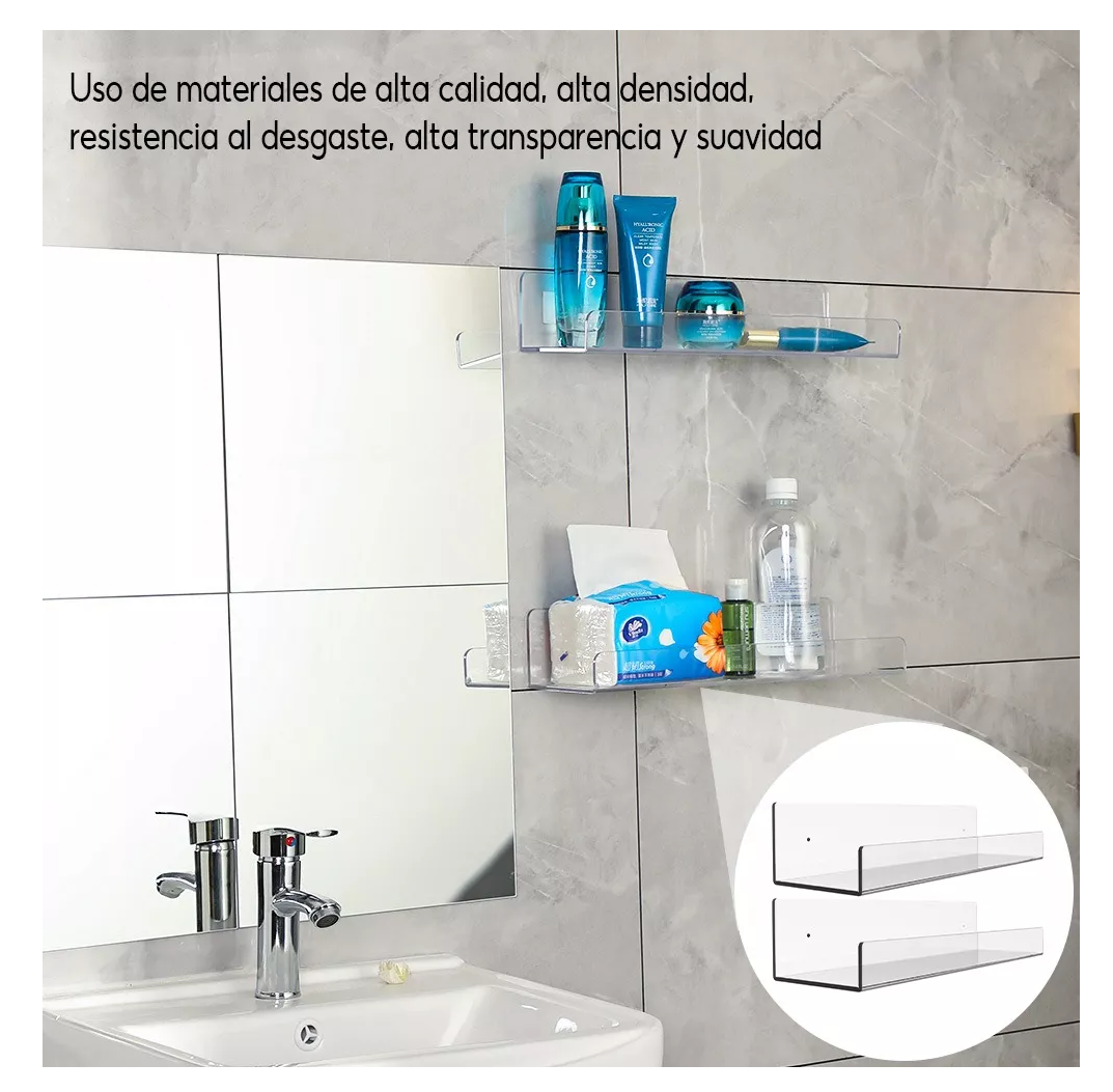 Repisas Flotantes Estantes De Acrílico 2 Piezas