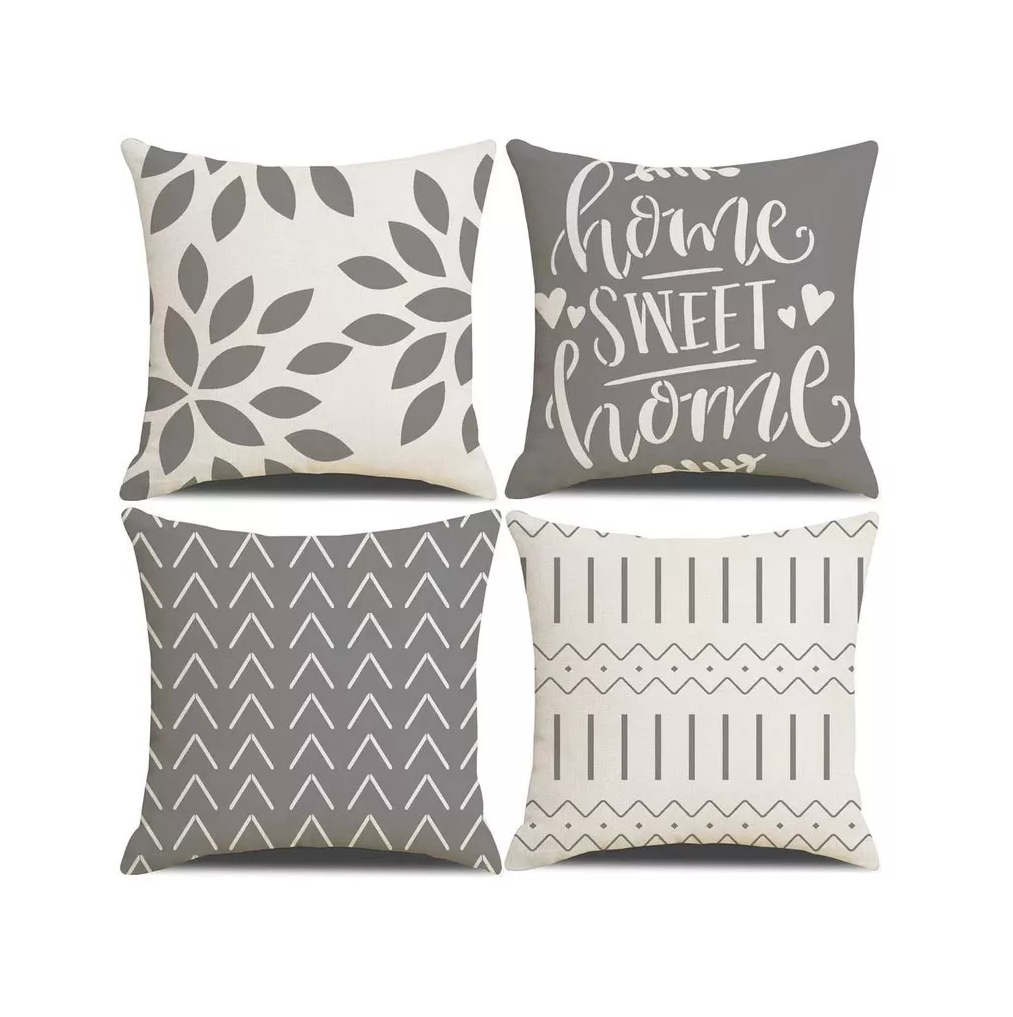 Fundas Para Cojines Decoración  4 Piezas Gris 