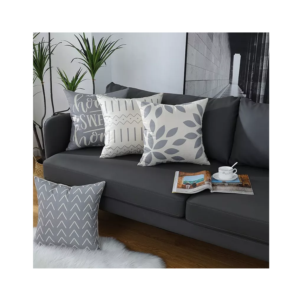Fundas Para Cojines Decoración  4 Piezas Gris 