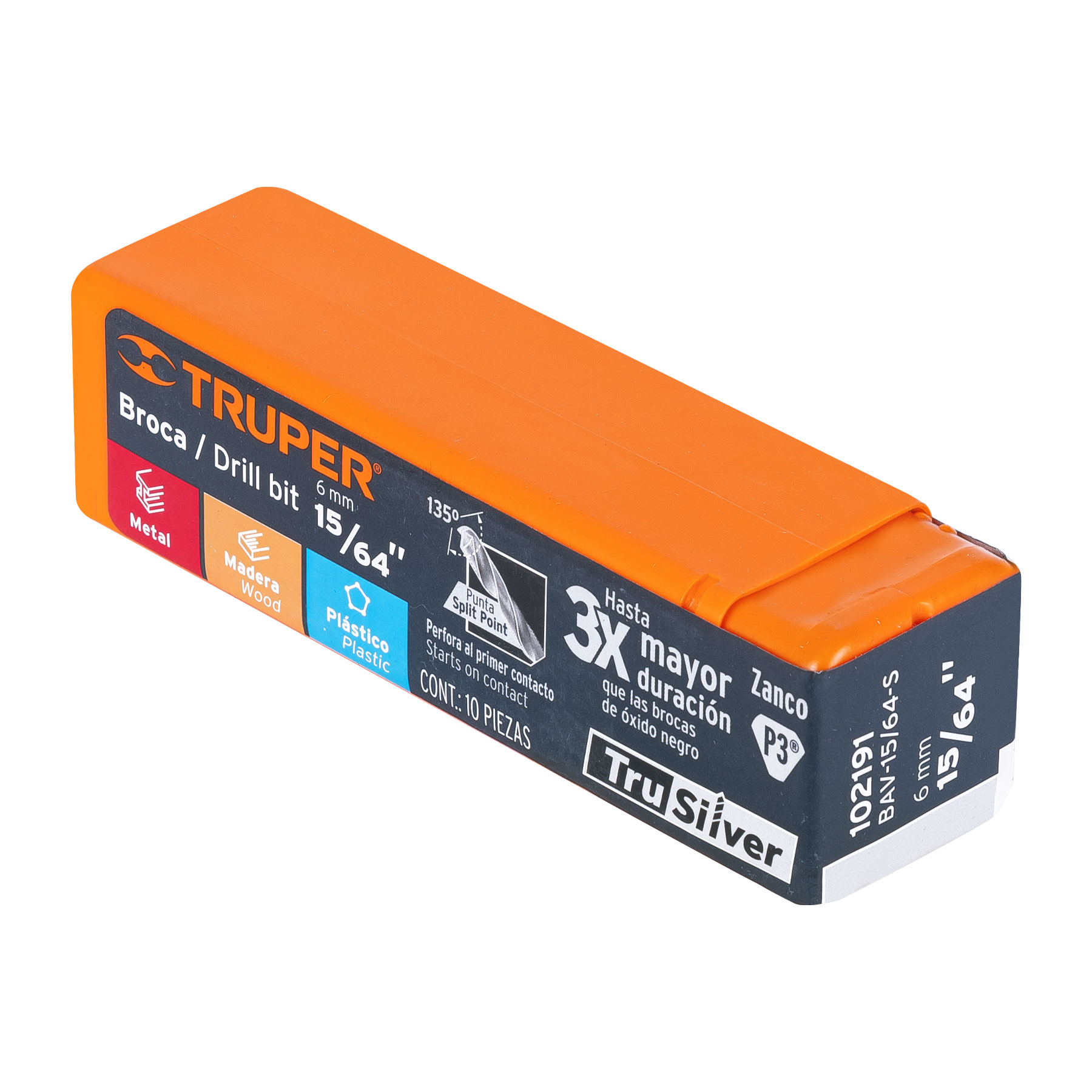 BROCA HSS 15/64" TRUSILVER PARA METAL, TRUPER 102191