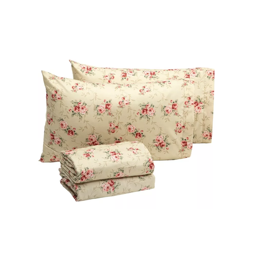 Juego De Sábanas King Size Microfibra Rosa