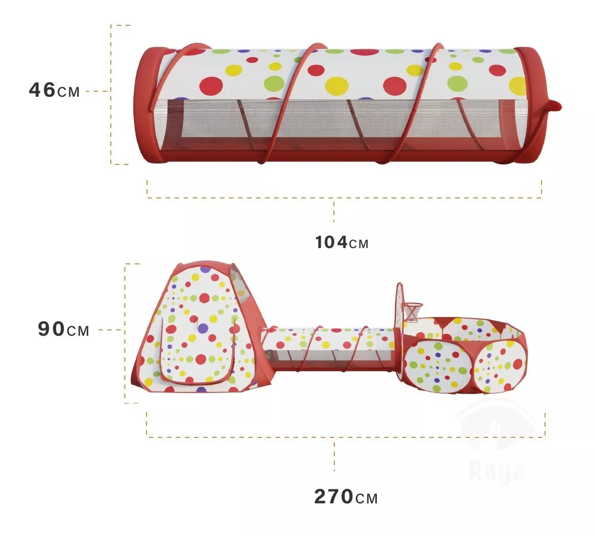 Juegos Tunel de Alberca De Pelotas Gusano Casa De Niños Rojo 