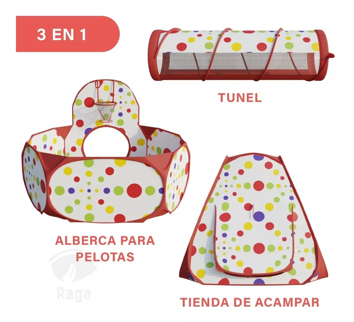 Juegos Tunel de Alberca De Pelotas Gusano Casa De Niños Rojo