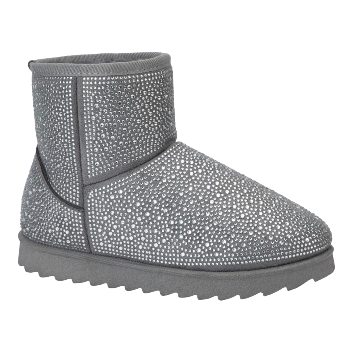 Bota Invernal Ante Pedrería Forro Peluche Pink