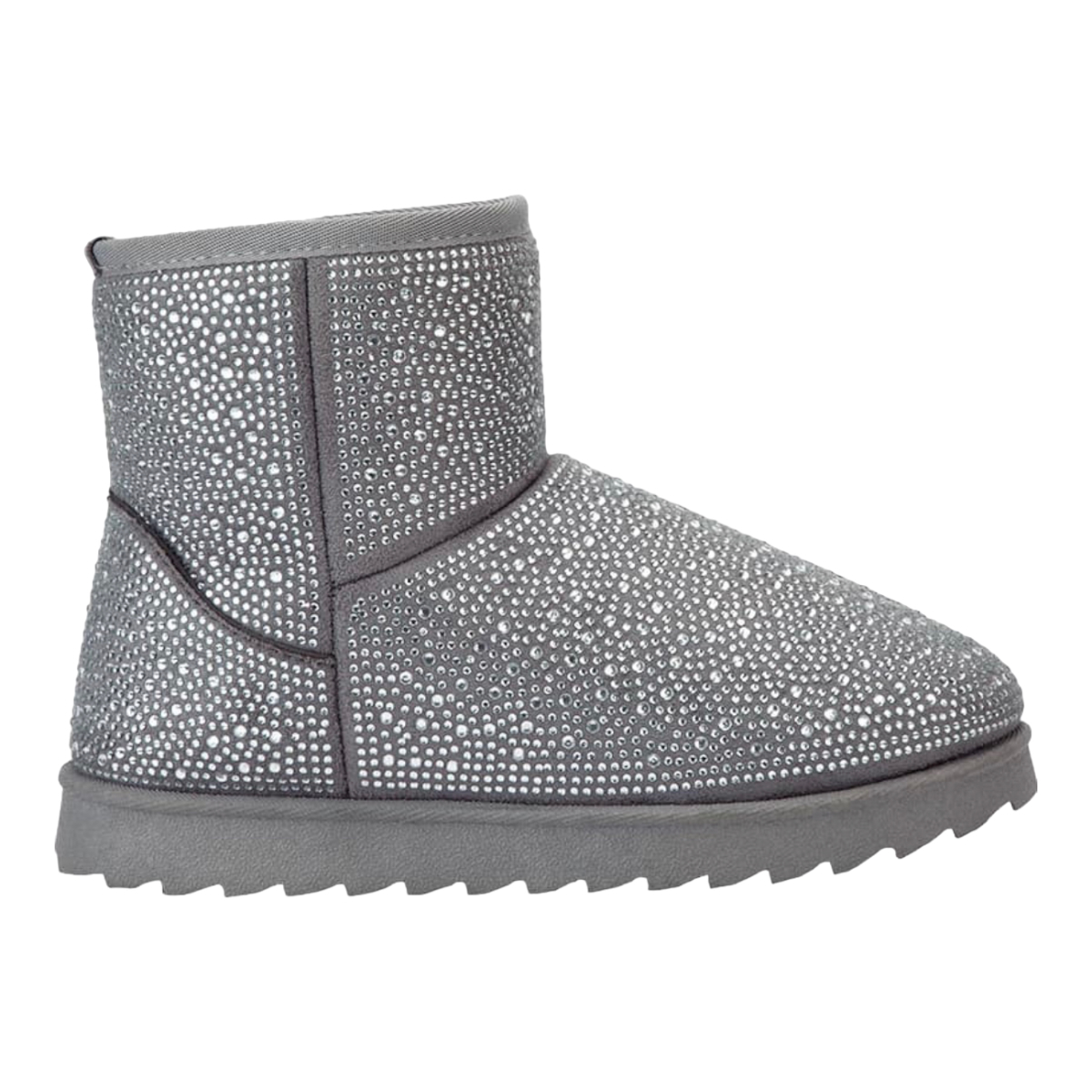 Bota Invernal Ante Pedrería Forro Peluche Pink