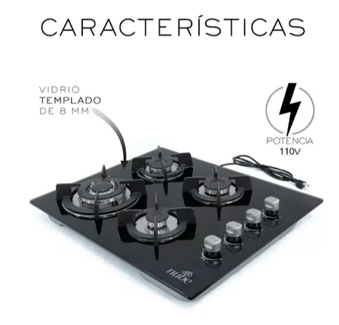 Parrilla A Gas Premiun Nube 4 Quemadores Negra