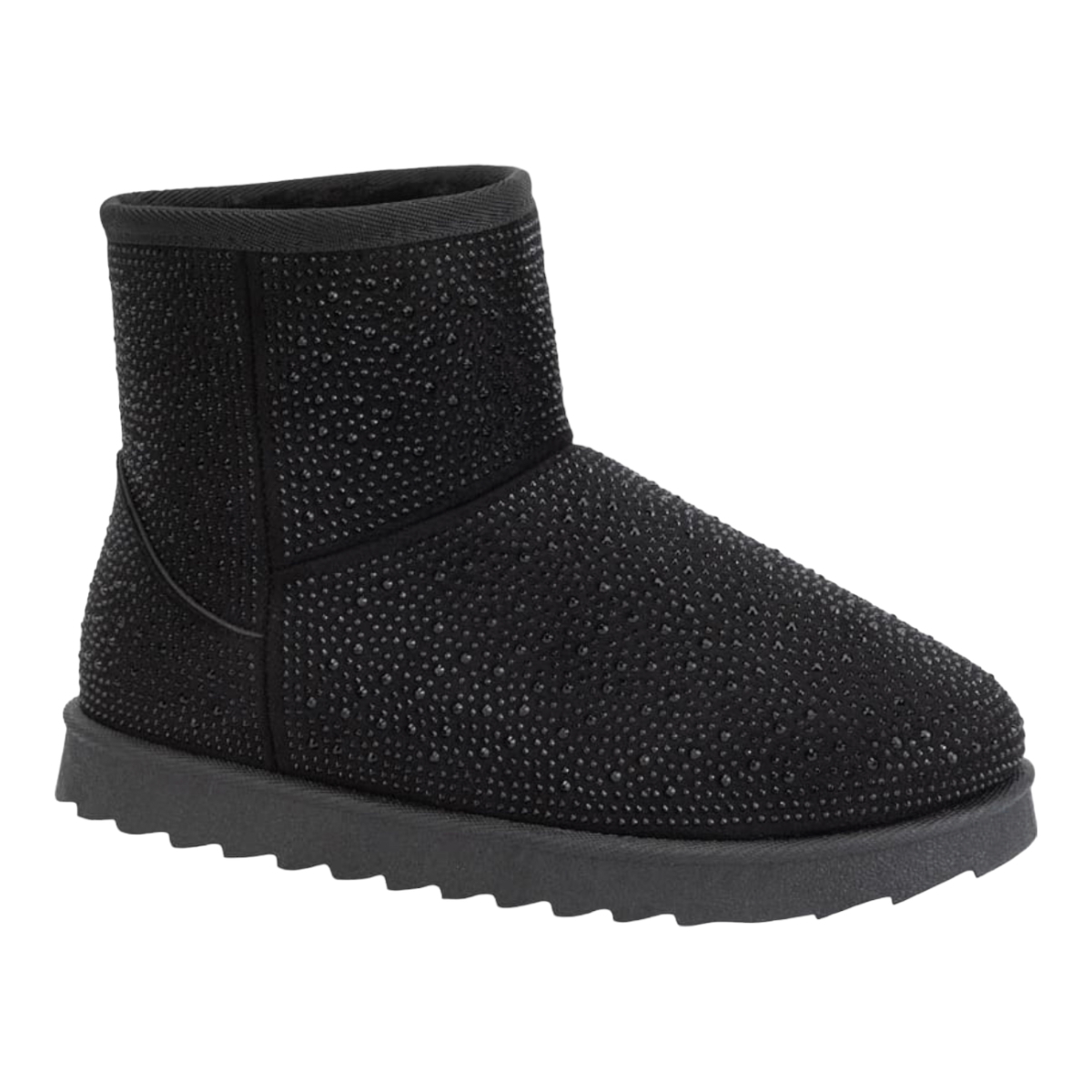 Bota Invernal Ante Pedrería Forro Peluche Pink