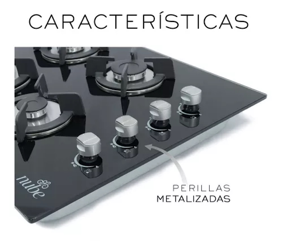 Parrilla A Gas Premiun Nube 4 Quemadores Negra