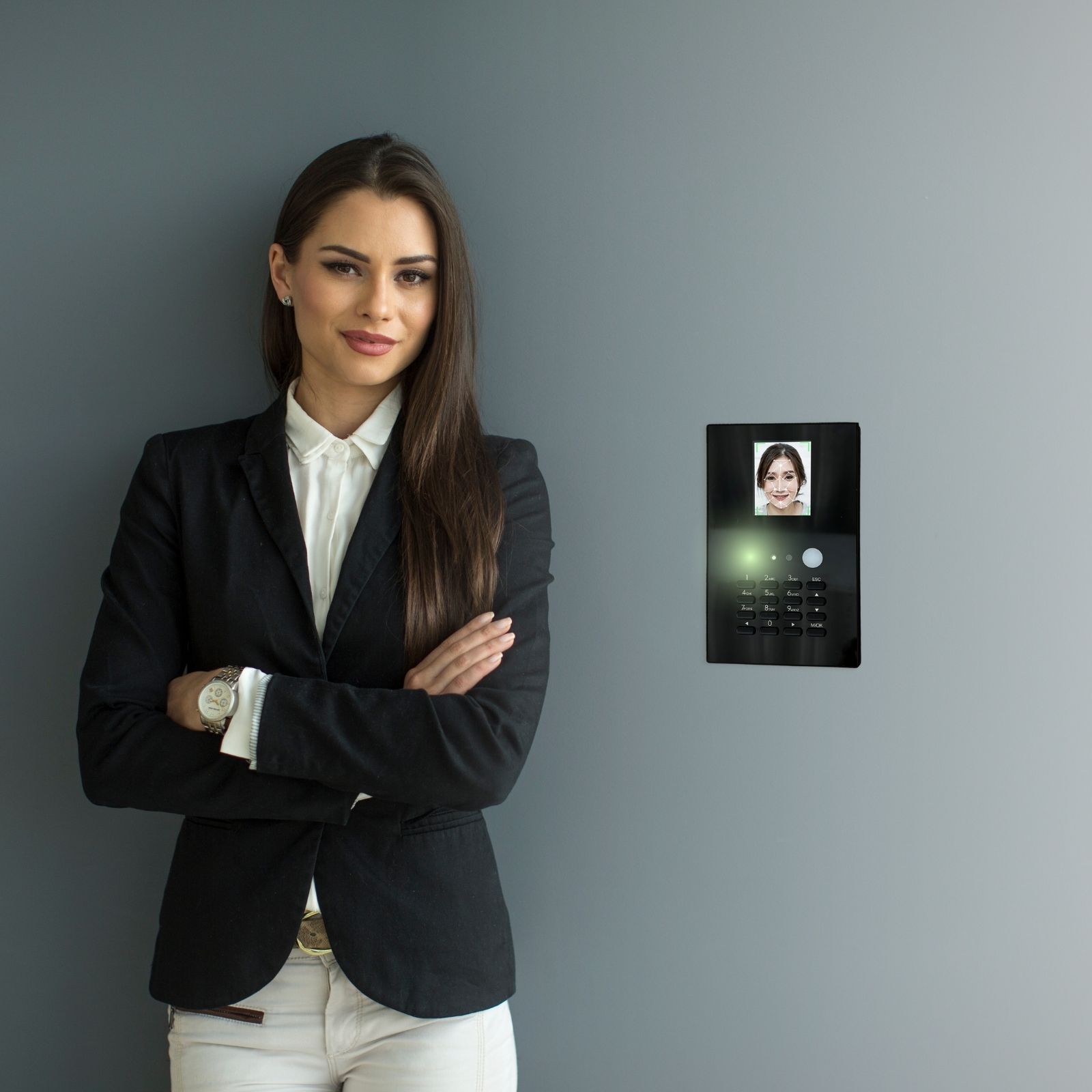 BioNet Reloj checador biométrico serie E, más licencia Básica, asistencia de tiempos de 25 empleados por reconocimiento facial, máquina para fichar, marcar tarjeta, control de asistencia