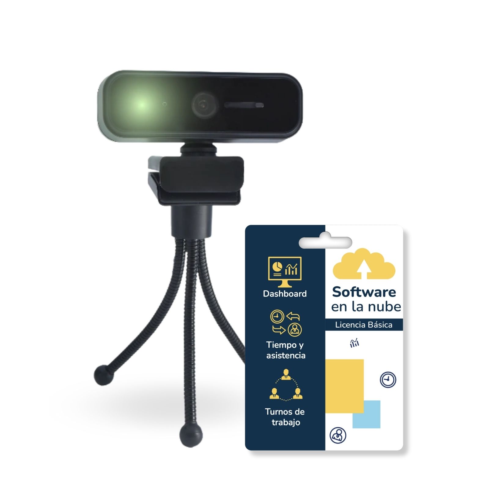 BioNet Cámara biométrica reloj checador más licencia Básica, asistencia de tiempos de 15 empleados por reconocimiento facial, máquina para fichar, marcar tarjeta, control de asistencia