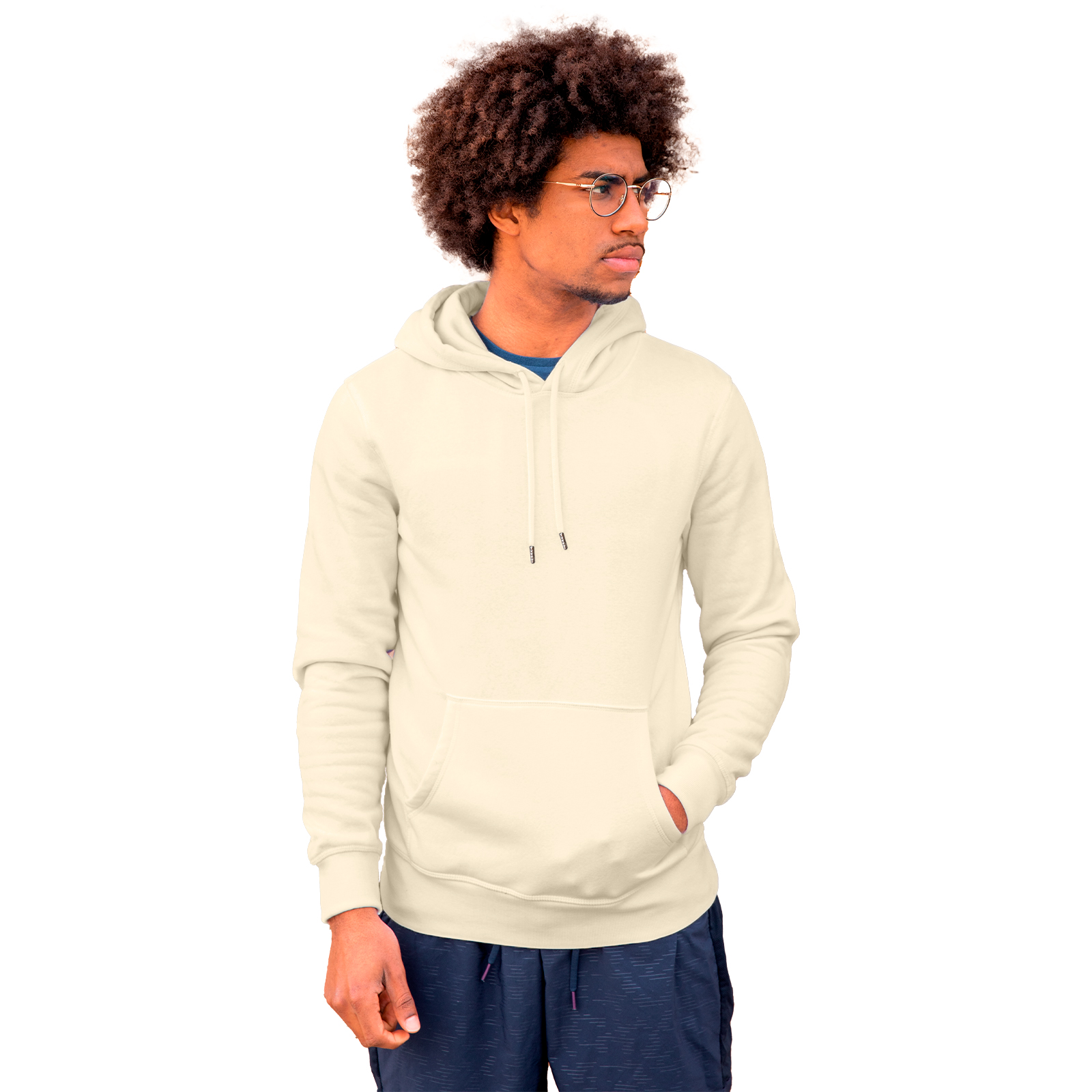 Sudadera Hoodie Unisex Hueso con Capucha y Cangurera, Calientita, Casual, Abrigo, Chamarra