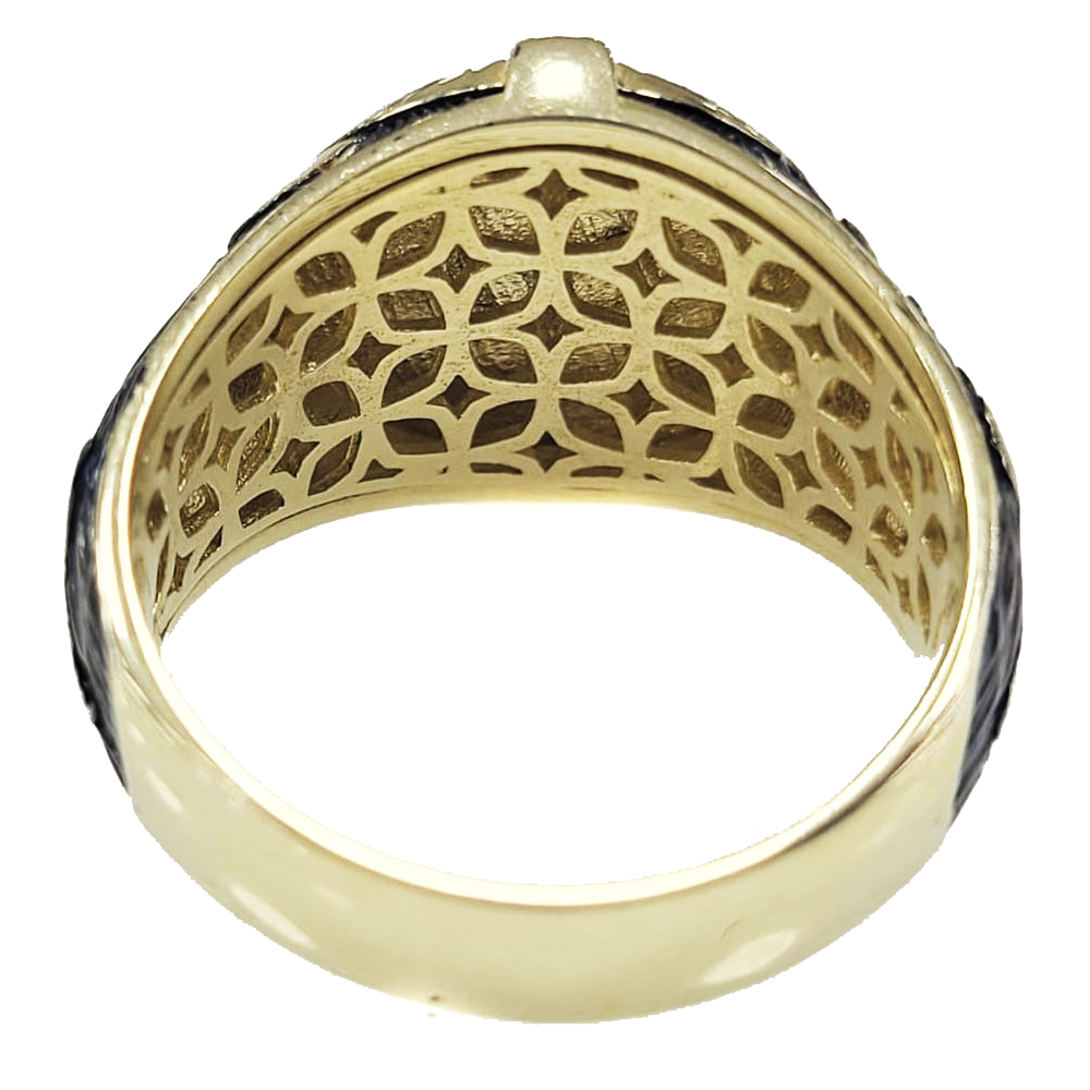 Anillo De Oro 10k Puntos Cardinales Importado