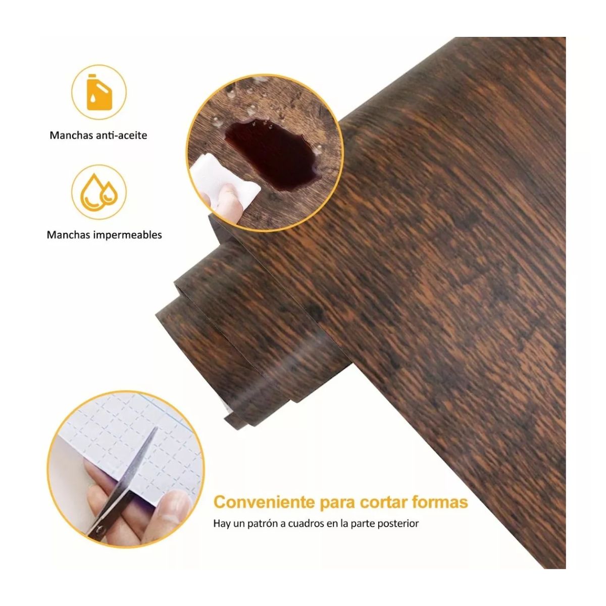 Papel Tapiz Autoadhesivo De Veta De Madera Para Pared 10 METROS