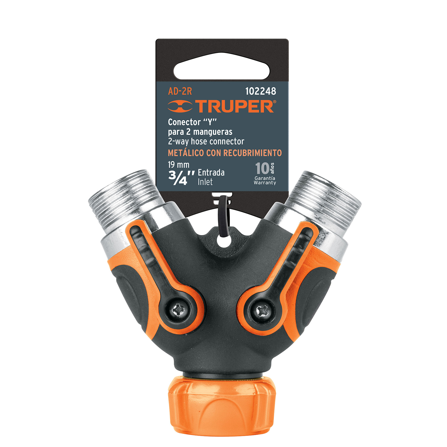 CONECTOR "Y" 3/4" METÁLICO CON RECUBRIMIENTO PARA MANGUERA TRUPER 102248