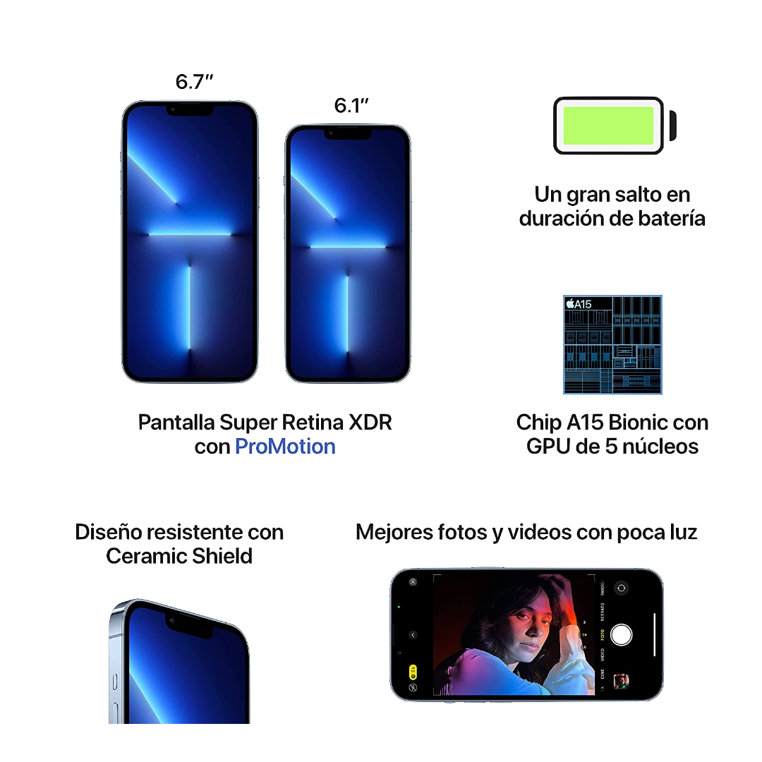 Apple iPhone 13 Pro Max (1 TB) - Azul Sierra Reacondicionado grado A